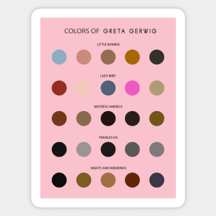 Colors of Greta Gerwig Sticker